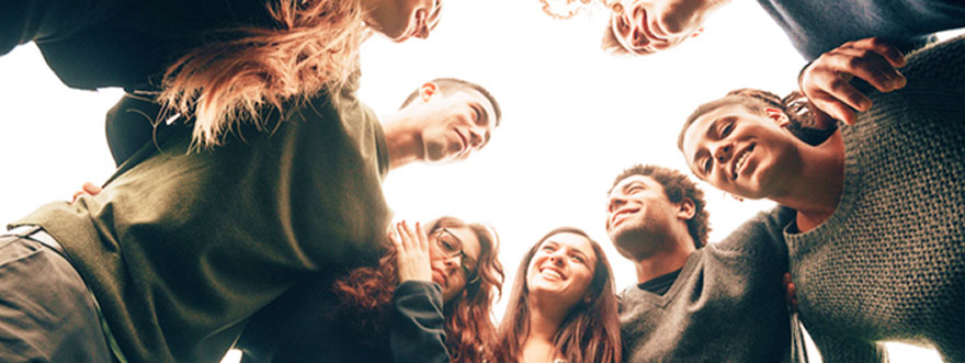 Serving Others - huddled network of people